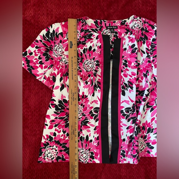 Dana Kay Plus size blazer women’s blazer floral print open front, 18W - Picture 3 of 13